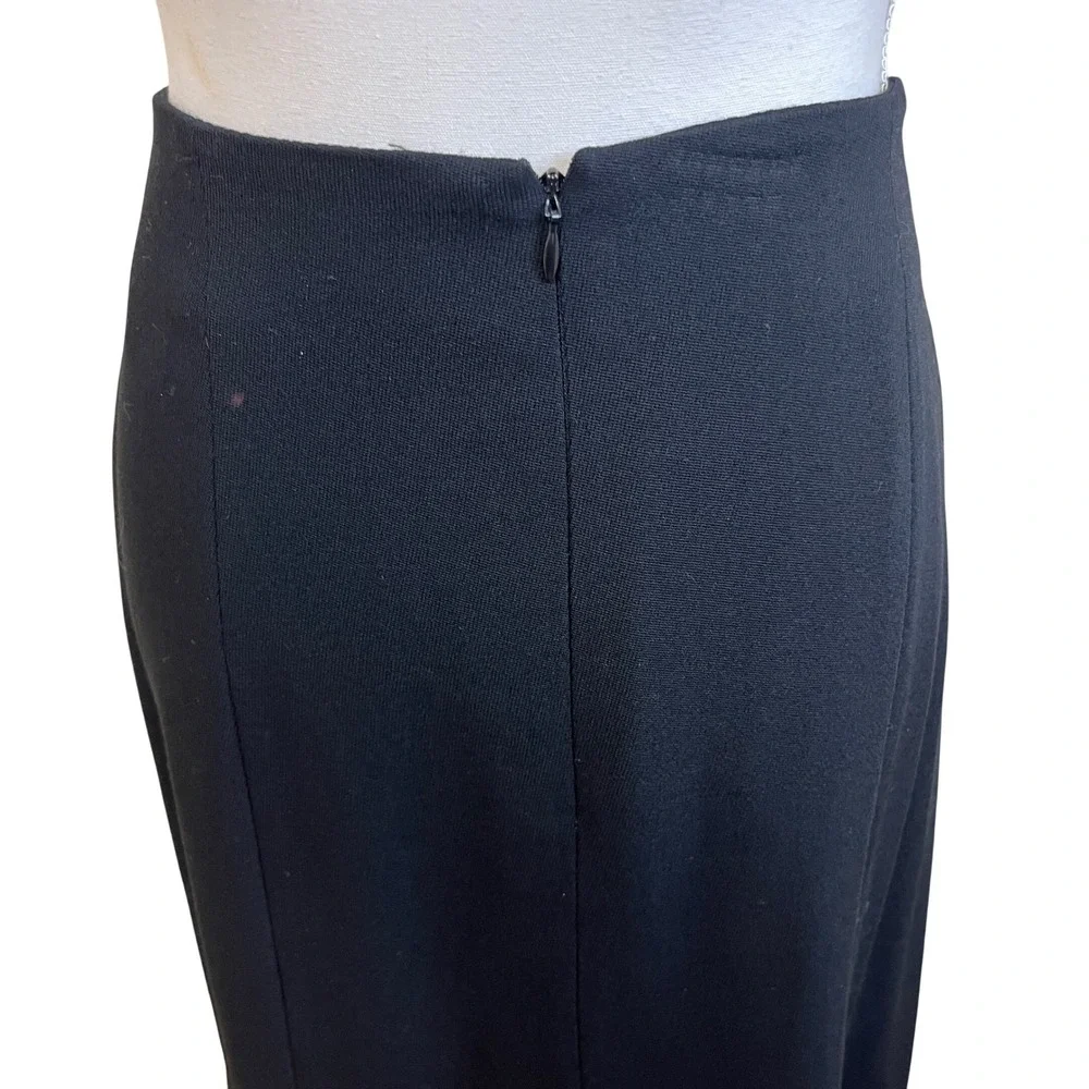 Vintage ELLEN TRACY Black High Waist Maxi Pencil Skirt 10 Minimalist Column Work